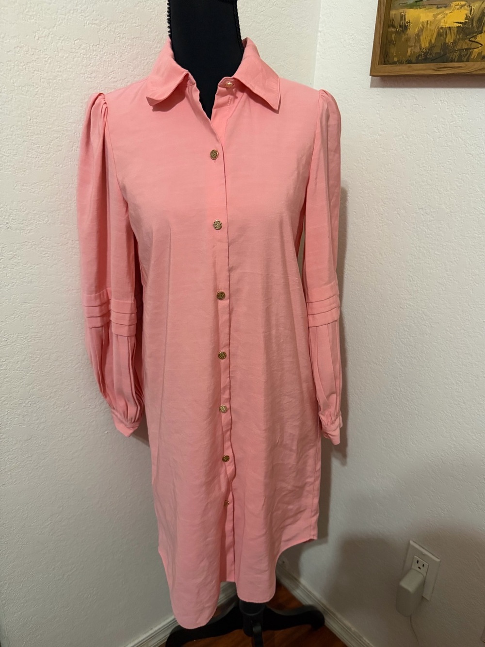 Emily McCarthy Pink Button-Front Shirt Dress - Size XXS